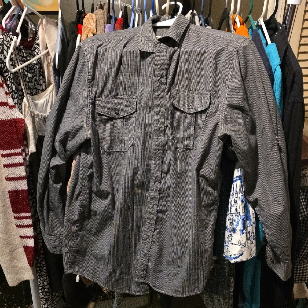 Michael Brandon Black and Gray Shirt Jacket
